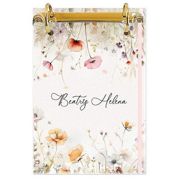 Bloco Fichário A5 Personalizado Reposicionável: Floral 10