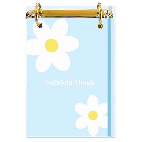 Bloco Fichário A5 Personalizado Reposicionável: Floral 24