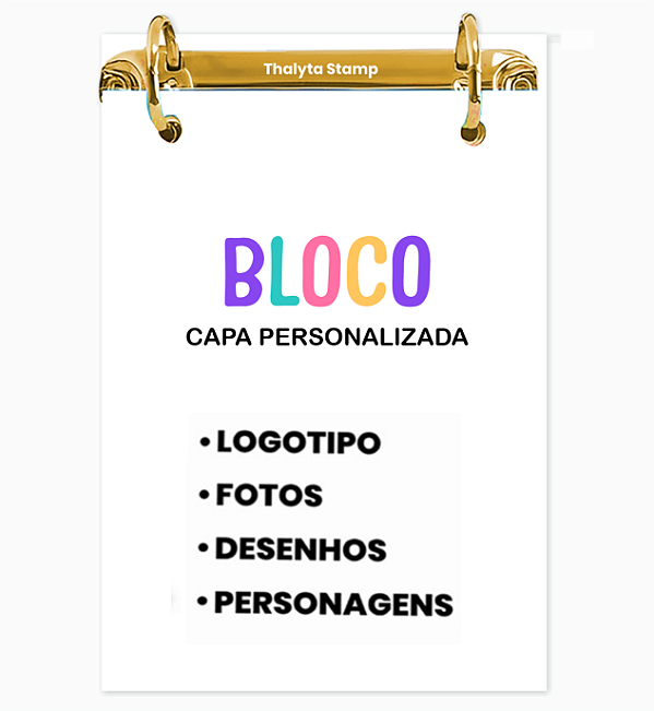 Bloco Fichário A5 Personalizado: ( Anexe sua imagem ) - Leia a Descrição