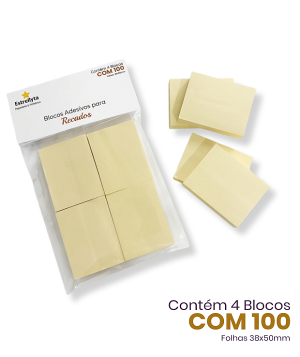 Bloco autoadesivo para anotações – Kit com 4 Blocos