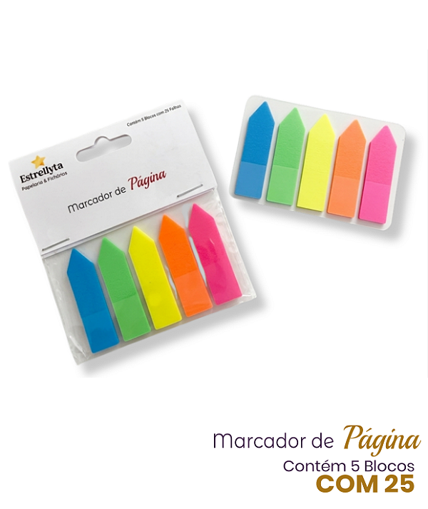 Marcador de Página Adesivo Colorido – Estrellyta
