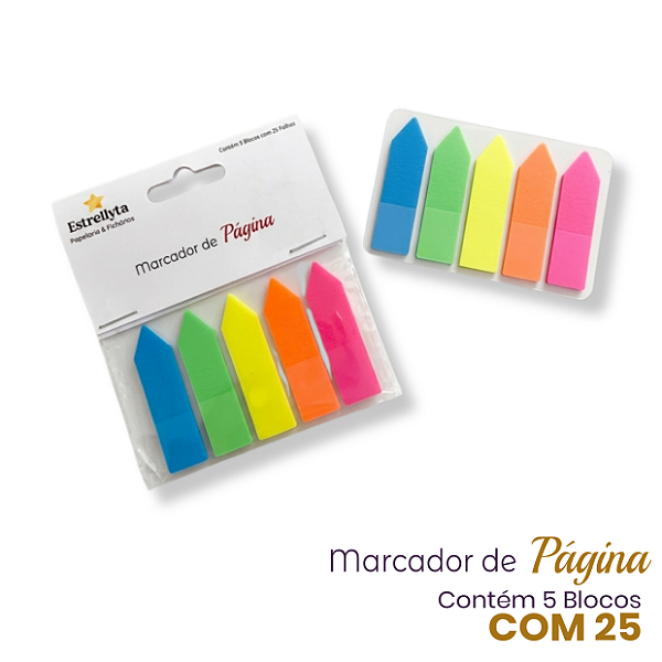 Marcador de Página Adesivo Colorido – Estrellyta