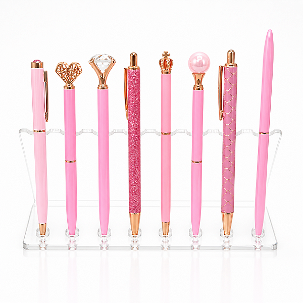Kit Canetas Luxo ROSA com 8 Unidades – Escrita Azul Premium | Estrellyta
