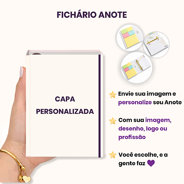 Fichário Anote: Capa Personalizada I Estrellyta ( Anexe sua imagem ) - Leia a Descrição