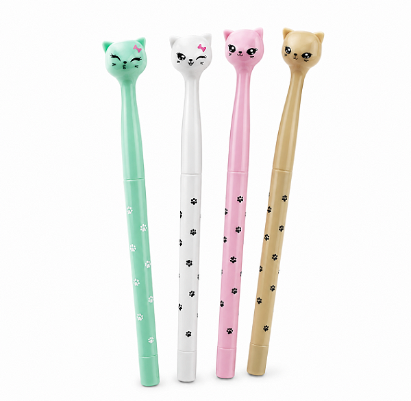 KIT 4 CANETAS GATINHO