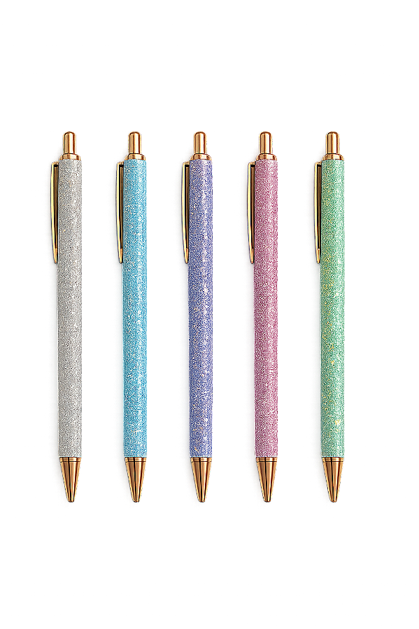 Kit 5 Caneta Luxo Glitter Candy