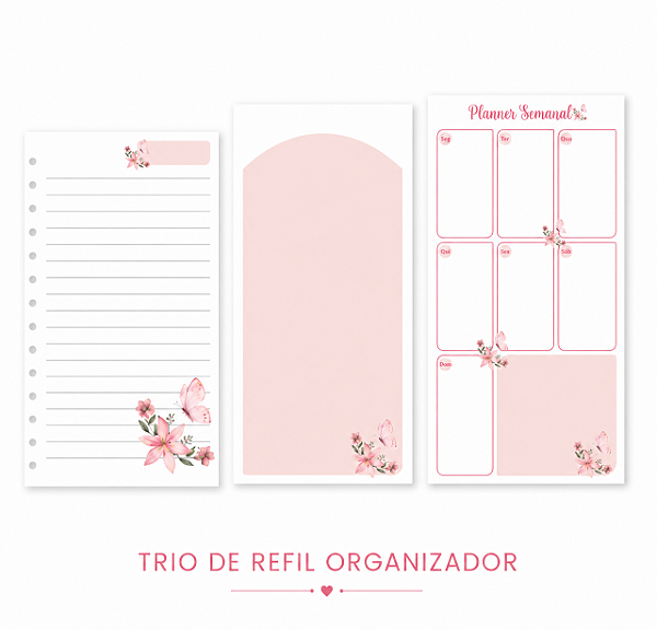 TRIO DE REFIL - Organizador Inteligente Rosa