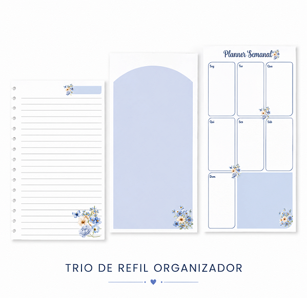 TRIO DE REFIL - Organizador Inteligente Azul
