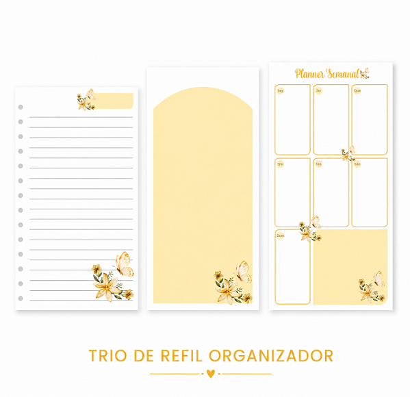 TRIO DE REFIL - Organizador Inteligente Amarelo