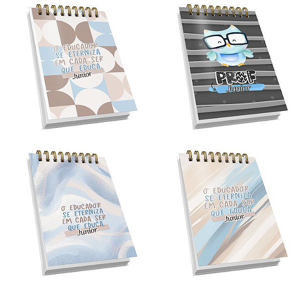 Bloquinho c/90 Folhas Brancas Capa Dura Anotações - Lembrancinhas Tamanho A6 : Dia dos Professores