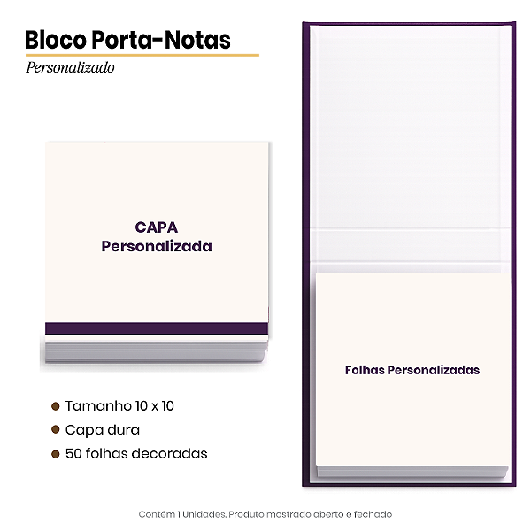 Bloco Porta Notas - Personalizado: ( Anexe sua imagem ) - Leia a Descrição