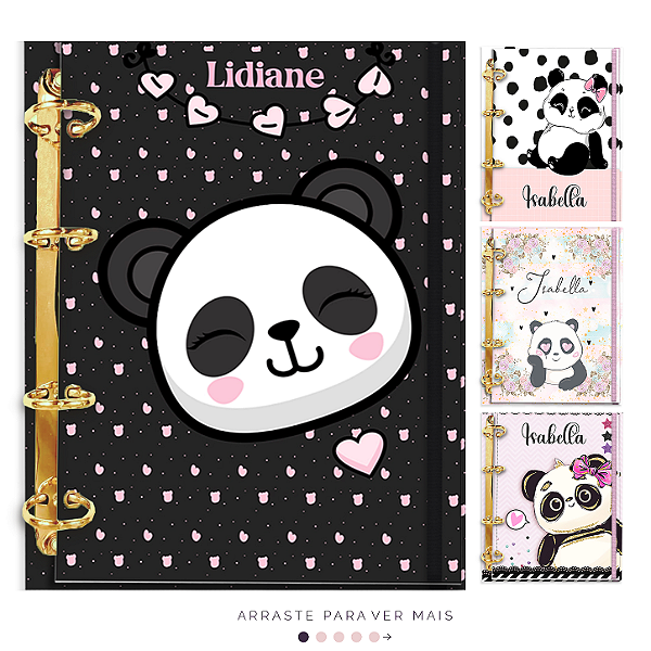 Agenda Fichário Personalizada Reposicionável: Coleção Pandinha