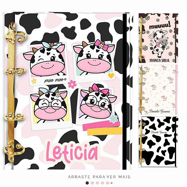 Agenda Fichário Personalizada Reposicionável: Vaquinha