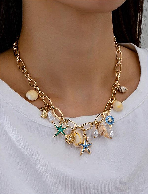 Cordão Pingentes Summer Azul