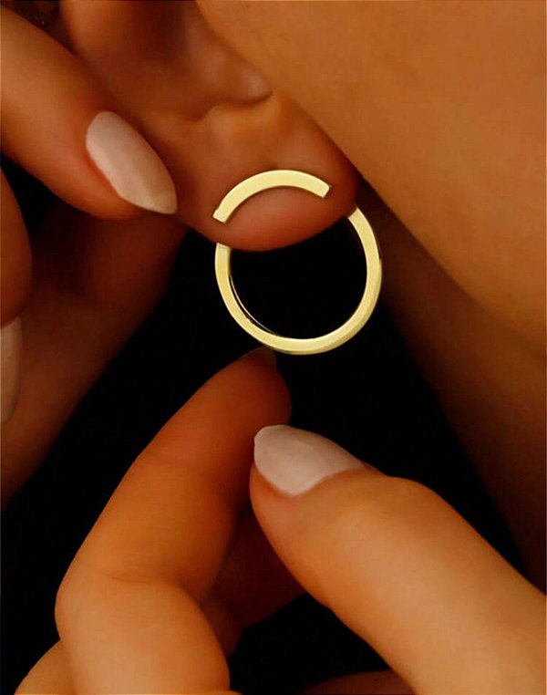 Ear Jacket Círculo Dourado