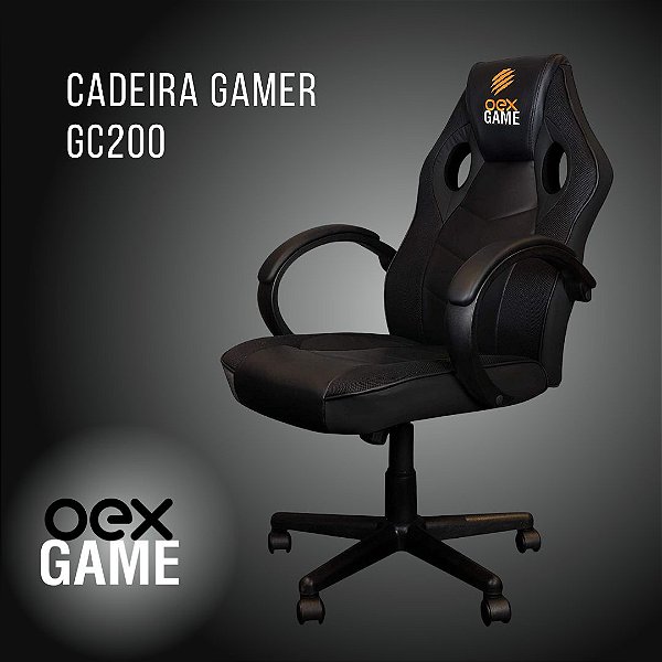 Cadeira Gamer Confortável Preta OEX GAME | GC•200 - DTIShop