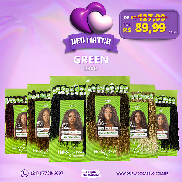 Cabelo Green Hello Hair - 280g