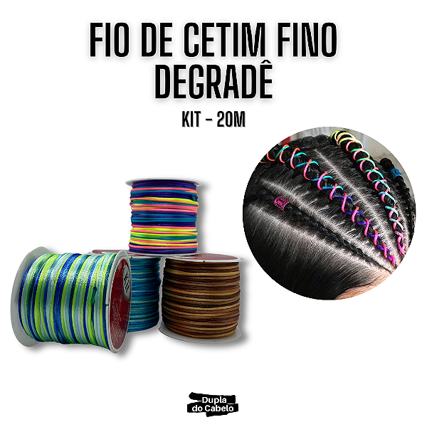 Fio de Cetim Fino Degradê 20m - Kit