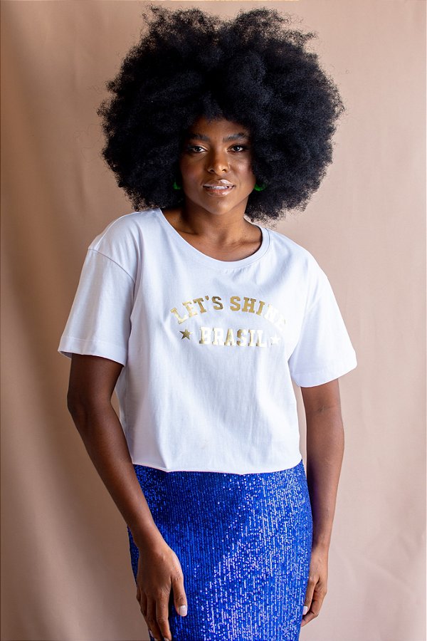 CAMISETA LET´S SHINE BRASIL BRANCO