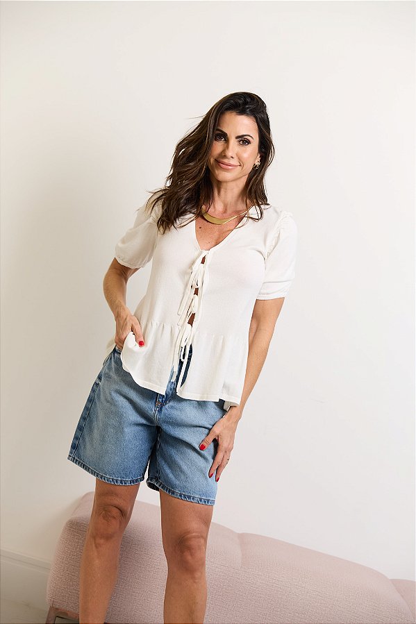 BLUSA DE LACINHO ELLEN BRANCO