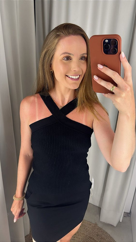 CROPPED CRUZADO PRETO