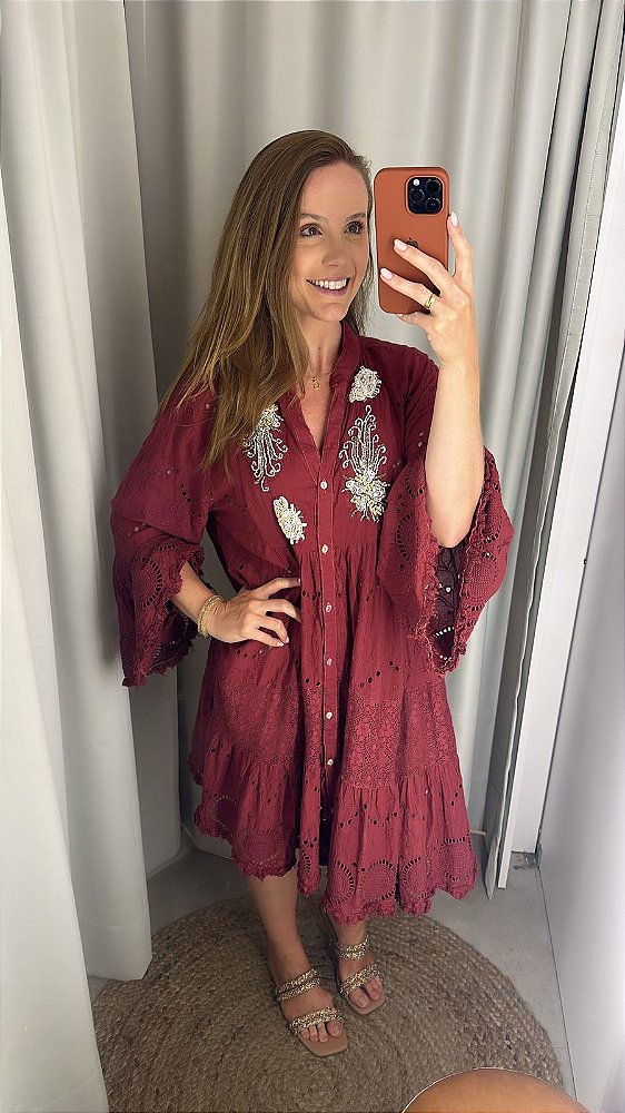 VESTIDO BABADO CURTO BORDO