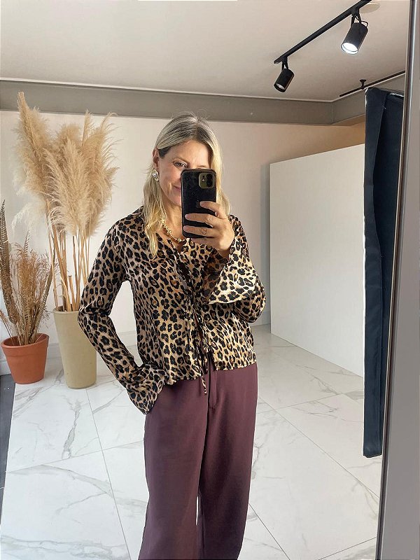 CAMISA AMARRAÇÃO ANIMAL PRINT
