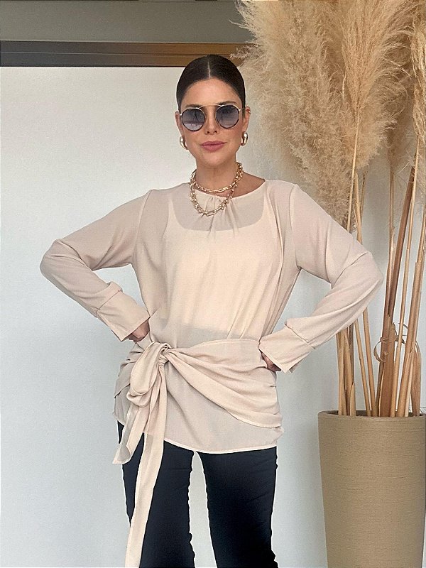 BLUSA DE AMARRAR ANGELICA AREIA