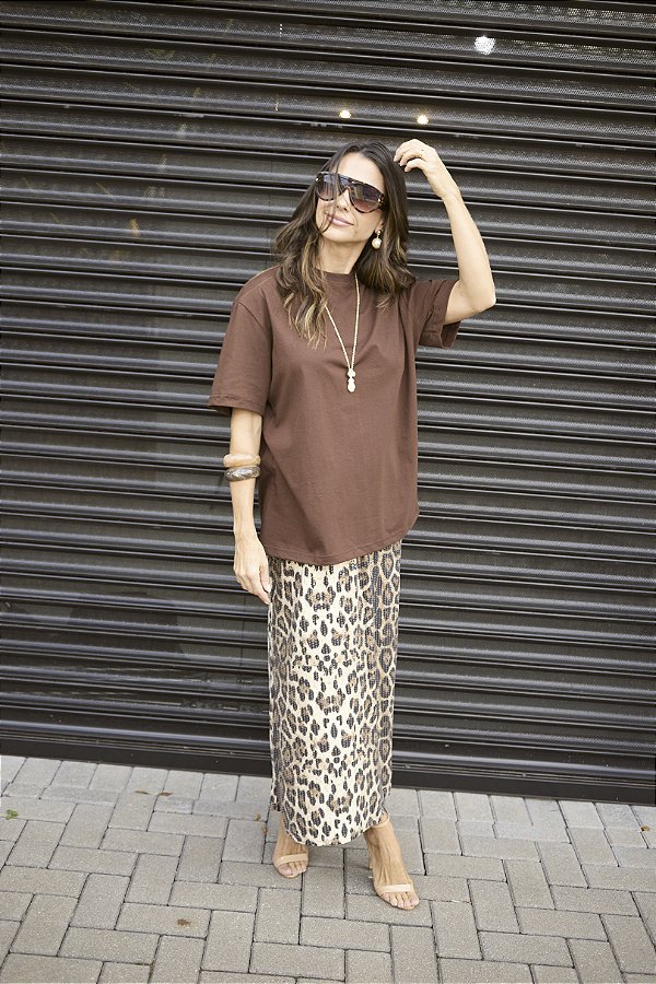 CAMISETA OVER MARROM
