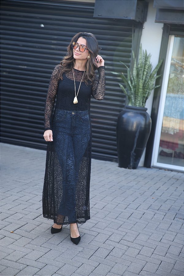 VESTIDO RENDA PRETO