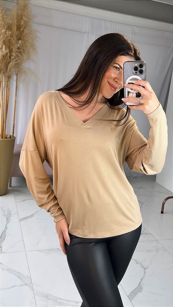 BLUSA REBECA M.LONGA YP251026 BEGE
