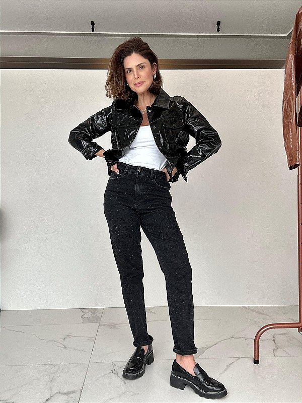 CALÇA JEANS BLACK BRILHO