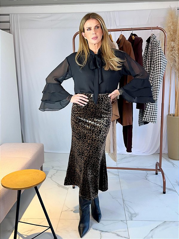 BLUSA BOHO VIRGINIA PRETA
