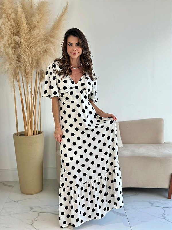 VESTIDO LONGO POA BRANCO