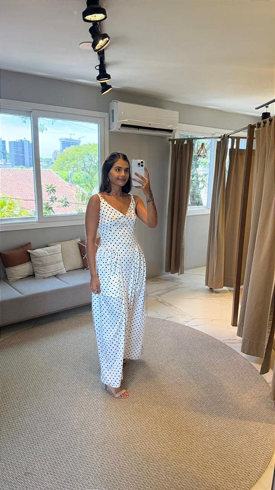 VESTIDO ALCINHA POA BRANCO