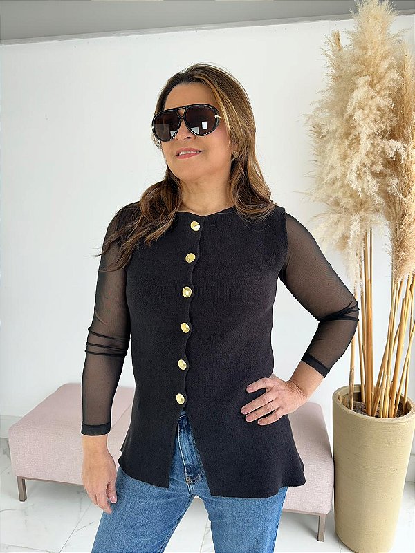 BLUSA TULE BABI PRETO
