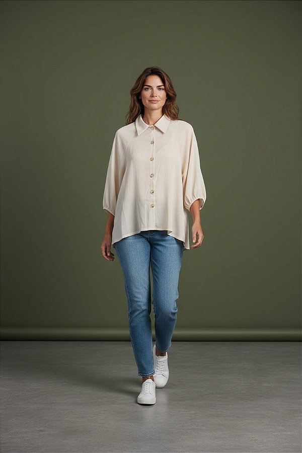 CAMISA LONGA SULEMA BEGE