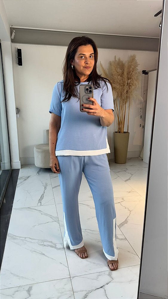 CONJUNTO BICOLOR FABIANE AZUL