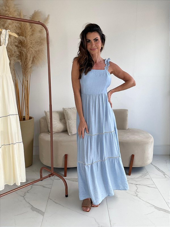 VESTIDO CAMADAS AZUL