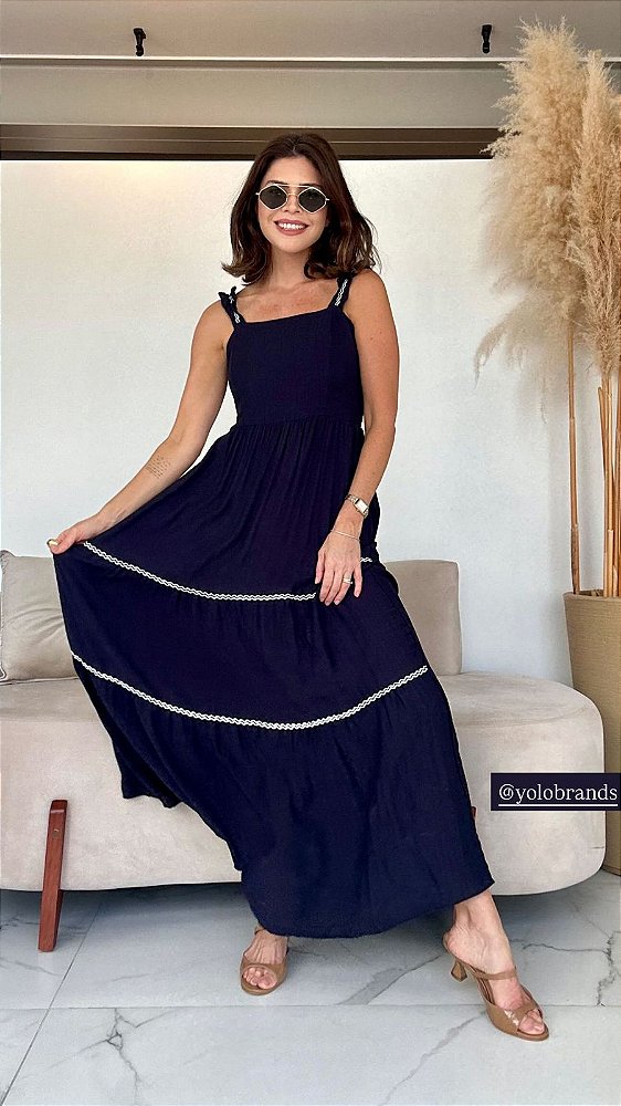 VESTIDO CAMADAS MARINHO