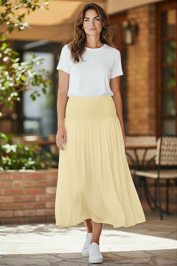 SAIA LONGA C/DETALHE AMARELO