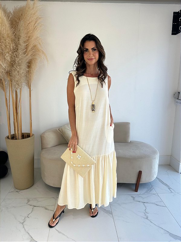 VESTIDO IRIS AMARELO MANTEIGA