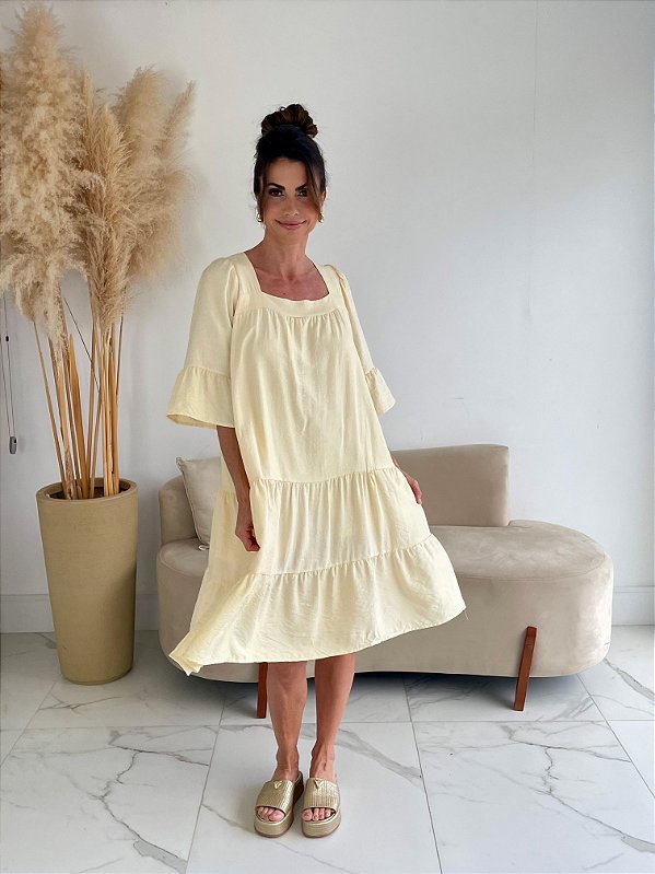 VESTIDO CURTO 3 MARIAS AMARELO