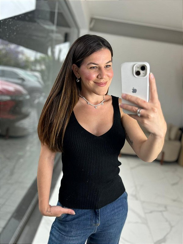 REGATA MODAL CANELADA PRETO