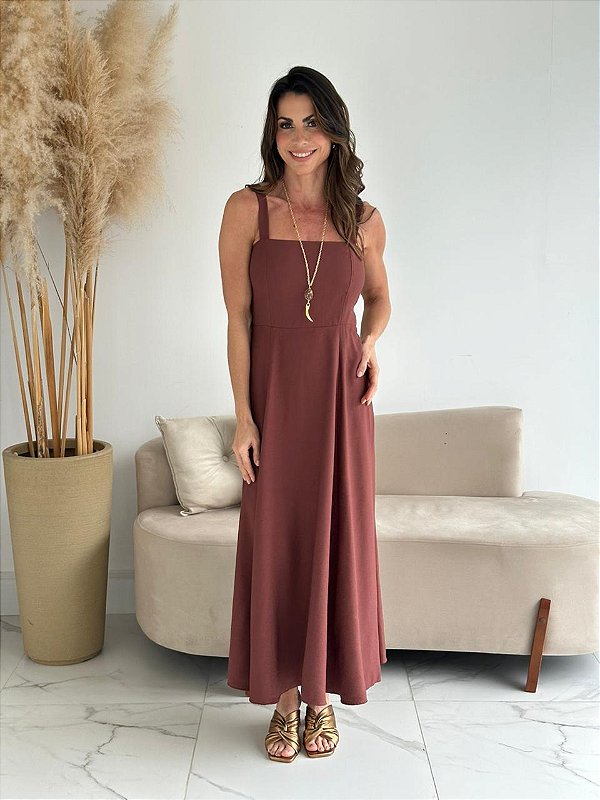 VESTIDO SERENA MARROM