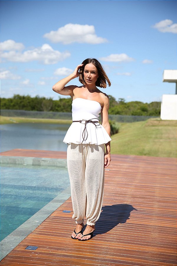 CALÇA TRICOT ALADIM BEGE