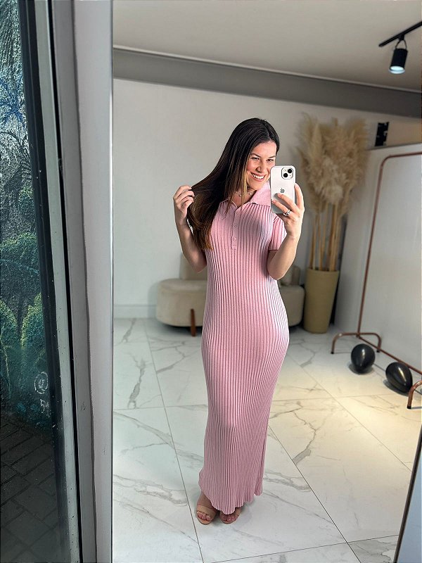 VESTIDO MODAL POLO ROSA
