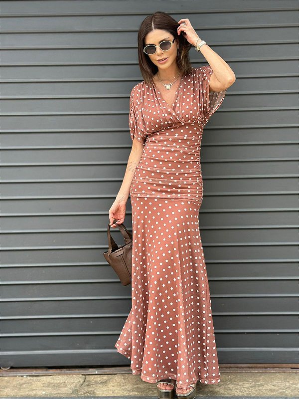 VESTIDO TULE JULIA MARROM