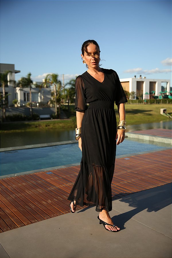 VESTIDO TULE MARCELE PRETO