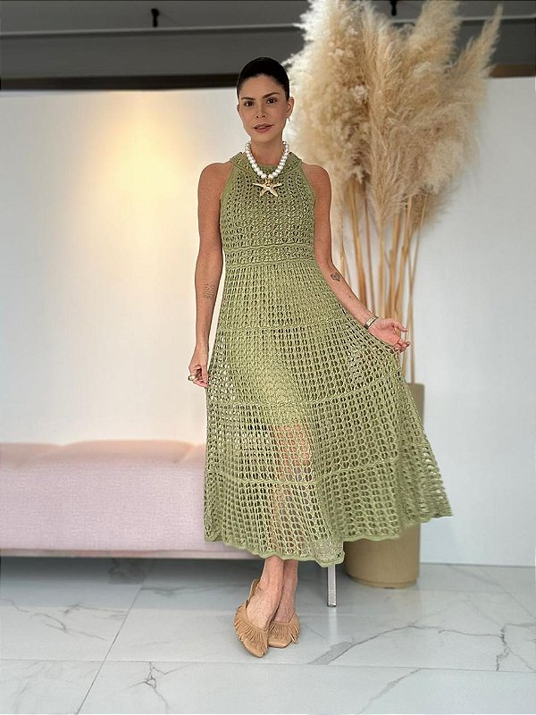 VESTIDO RENDADO VERDE